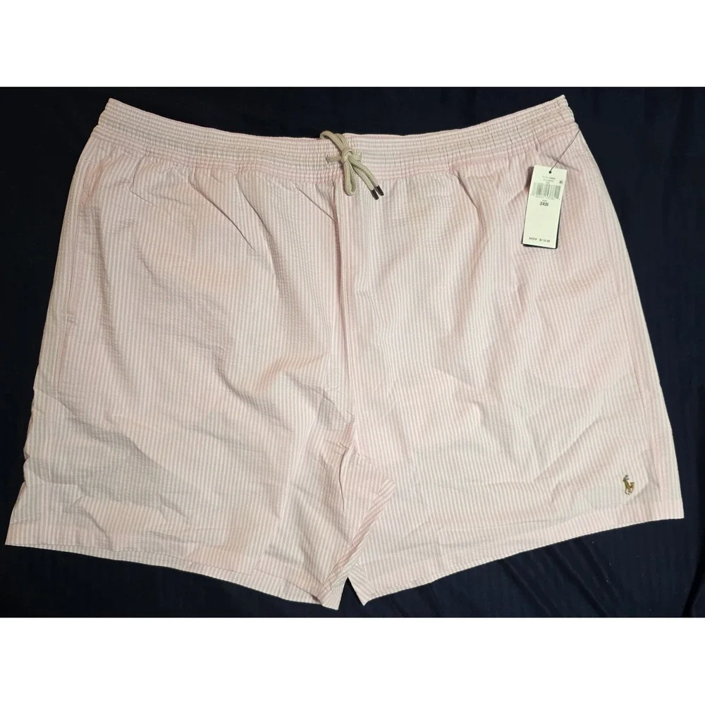 Polo Ralph Lauren Pink Traveler Stretch Swim Trunks Board Shorts Men's Size 3XB